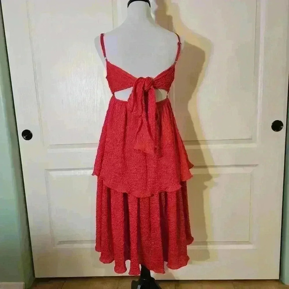 Stylish Collective Red Smocked Dress - Picture 2 of 5